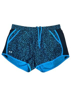 Under Armour Blue Printed Running Shorts Size M